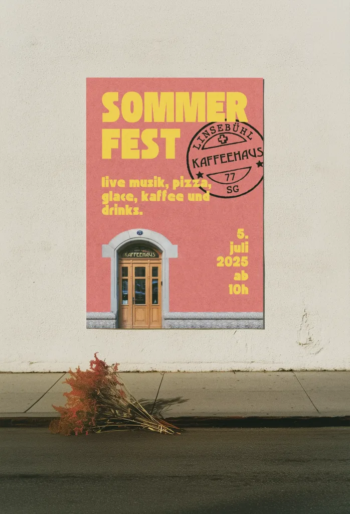 Sommerfest Plakat vom Kaffeehaus St. Gallen
